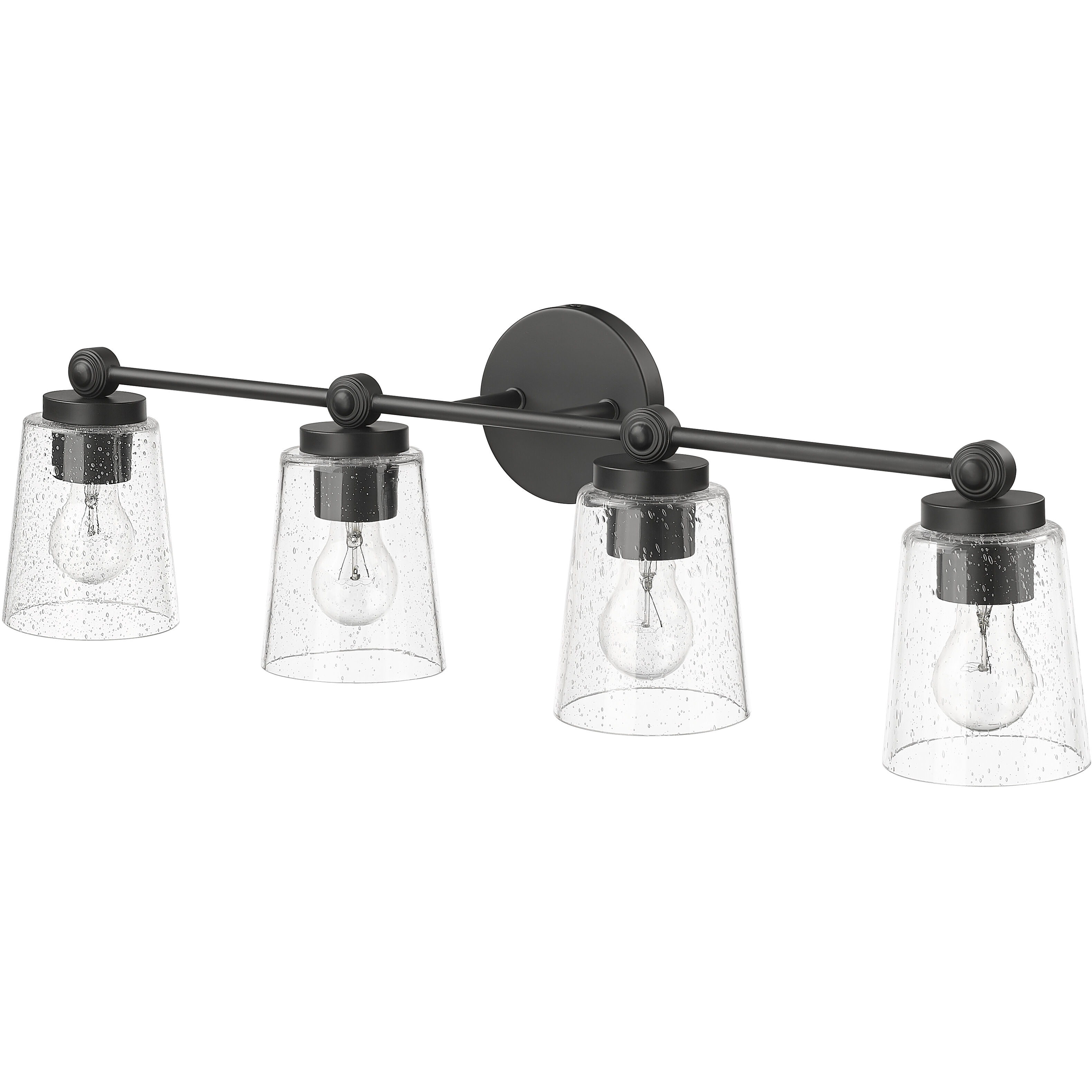 Lauryn 4 Light 30.5 inch Matte Black Bathroom Vanity Light Wall Light